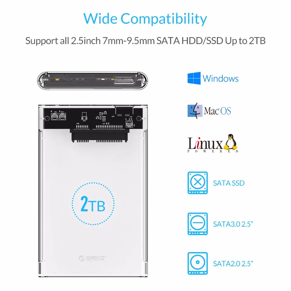 ORICO 2139U3 жесткий диск 2.5 дюймов прозрачный USB3.0 Поддержка протокола UASP|orico hard drive