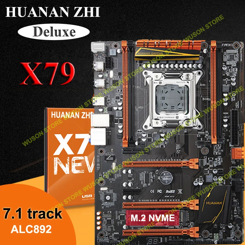 Гарантия качества абсолютно новая игровая материнская плата HUANAN ZHI X79 deluxe с M.2 NVMe CPU Xeon E5 2660 V2 RAM 16G(4*4G) DDR3 RECC