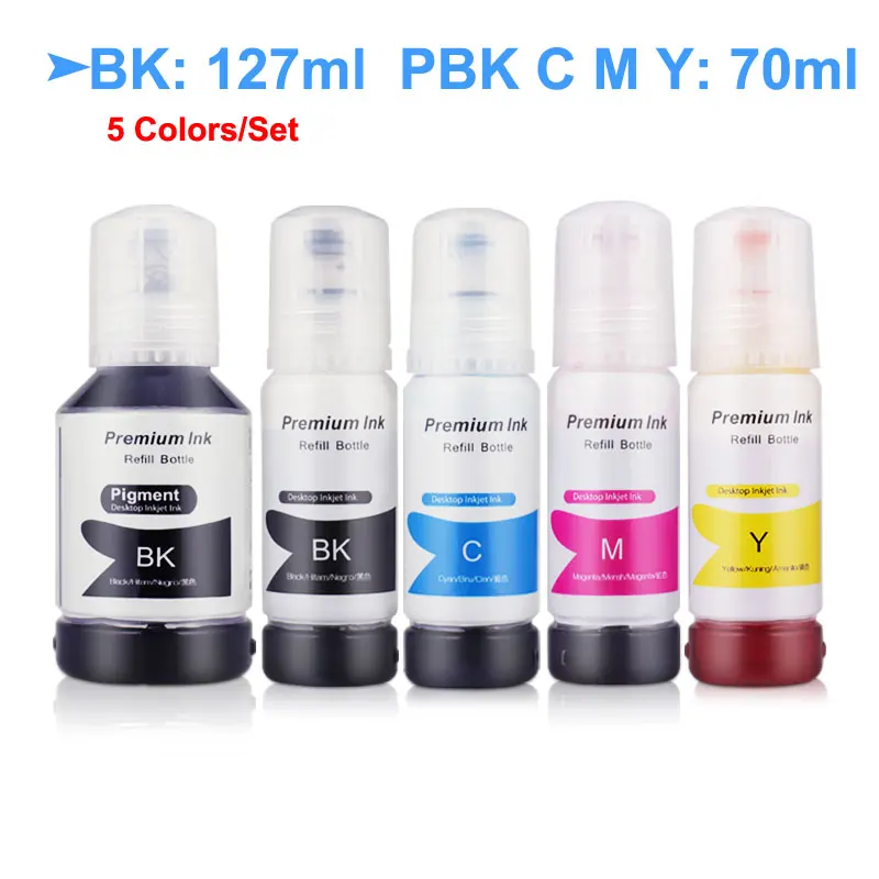 One Set 001 002 103 106 502 504 512 Заправка чернилами для принтера Epson L4150 L4160 ET-7700 ET-7750 L6160 L7160 L7180 принтер EcoTank чернила для Epson - Цвет: One Set