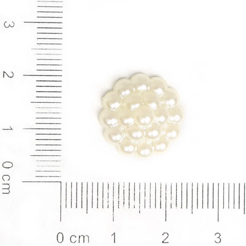 16mm Многоразмерная одежда с цветами бусины ручной работы слоновой кости ABS имитация без отверстия жемчуг бусины для скрапбукинга/ремесла/одежда украшена - Цвет: 16mm