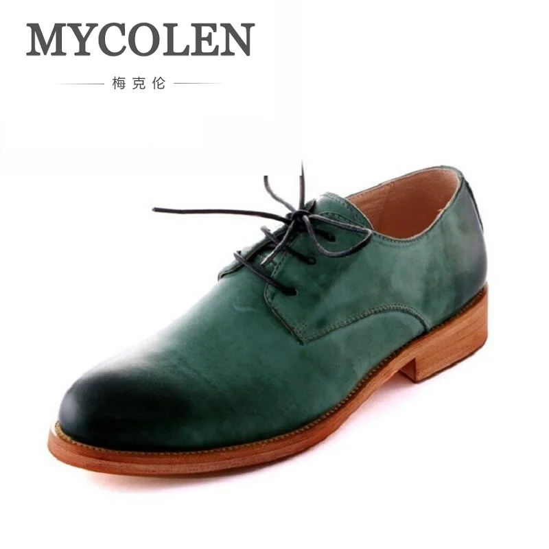 MYCOLEN/Мужская обувь в деловом стиле кожаные модельные туфли оксфорды на шнуровке