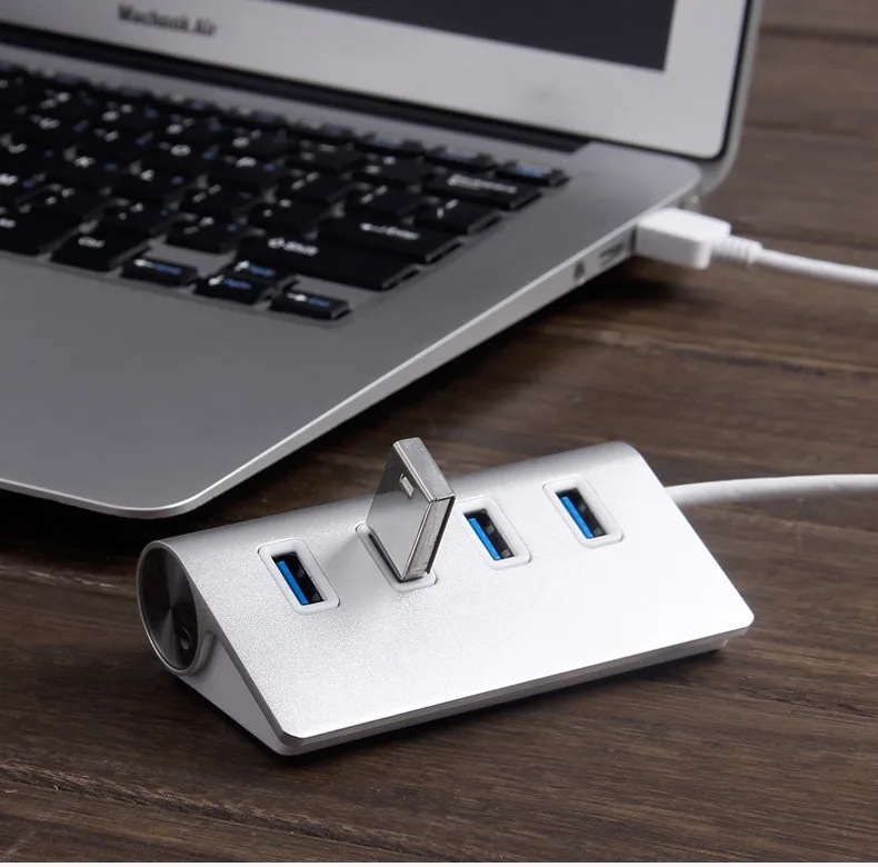 Лидер продаж-usb-хаб премиум-класса 4 Порты и разъёмы Алюминий USB OTG USB хаб для iMac, Macbook, ПК планшетный ПК и ноутбуков высокого Скорость 3,0 3 Портативный разветвитель