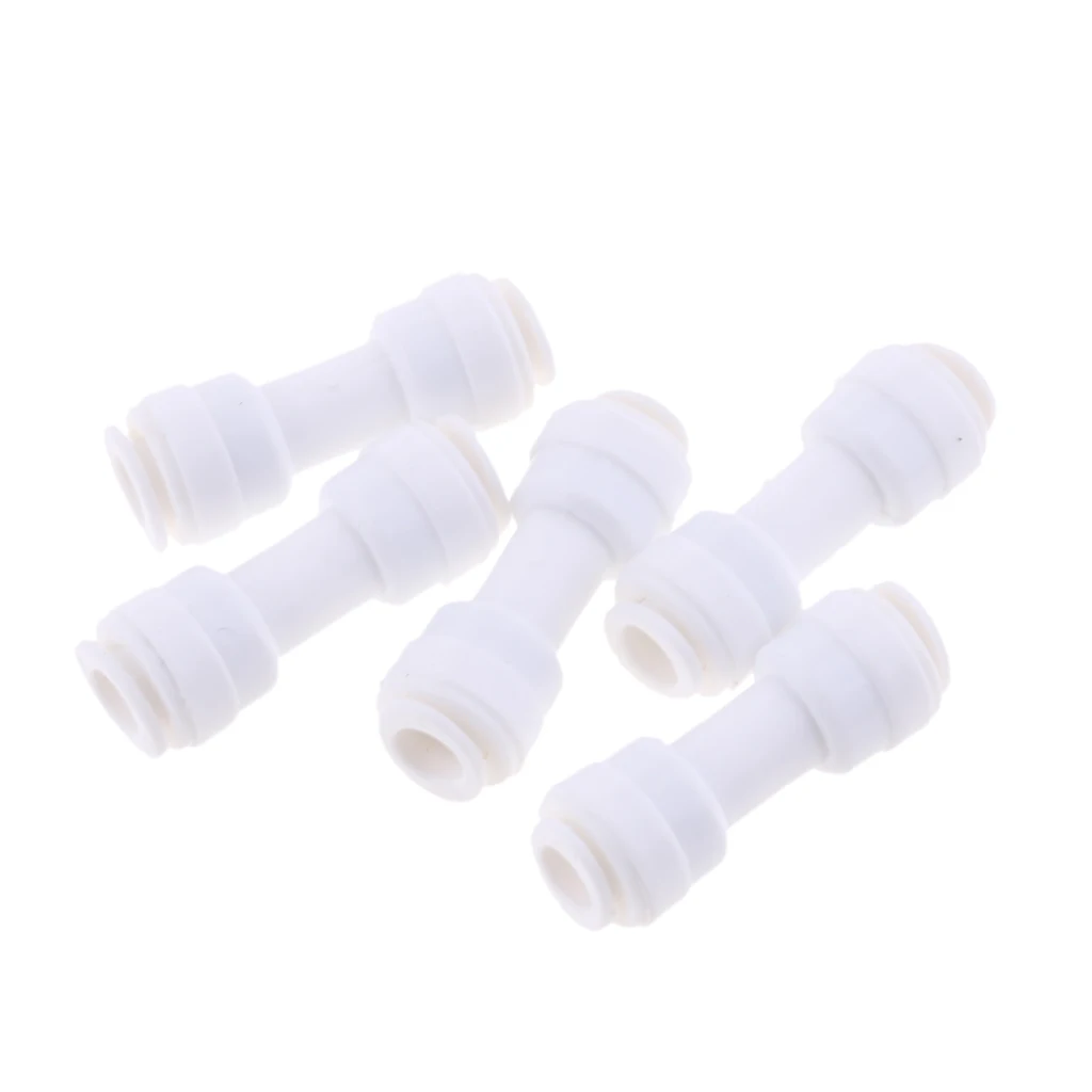 5Pieces 1/4 inch Pushfit Straight Ball Valve Connector Fitting - Fridge Pipe RO Water Reverse Osmosis Tubing | Обустройство дома