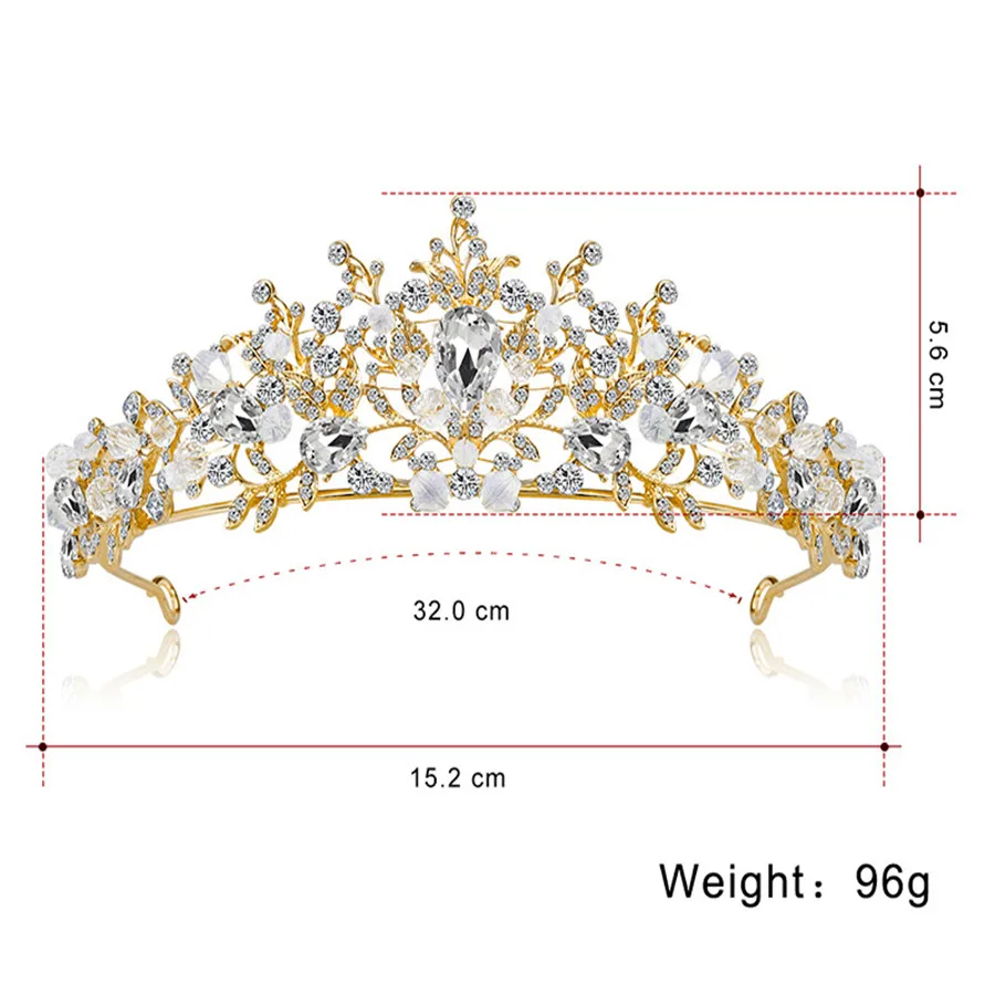 

WEIJUN Rejuvenated high-end bride crown bride jewelry Pearl hair hoop handmade crown headdress Crown Wedding Hair Accessories