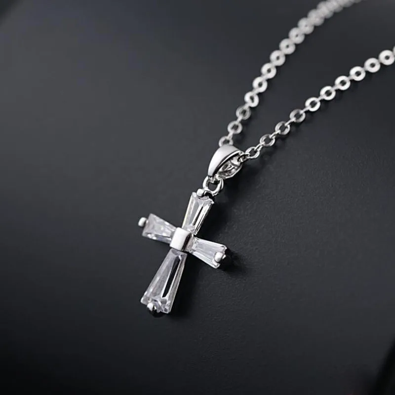 AAA Austrian crystal cross pendant necklace silver gold color wedding jewelry for woman fashion valentine's gifts | Украшения и