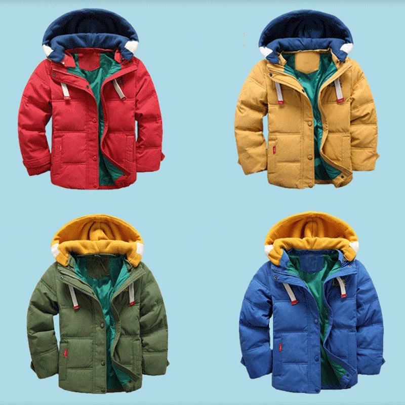 HH Kids jacket boys Hooded Winter baby girl autumn toddler coat children snowsuit Velvet Jacket Outwear 3 4 5 8 10 Years | Детская