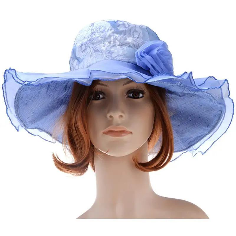 VBIGER Women Summer Sun Hat Sunproof Large-Brim Fashionable Beach Cap with Lace Flowers | Аксессуары для одежды