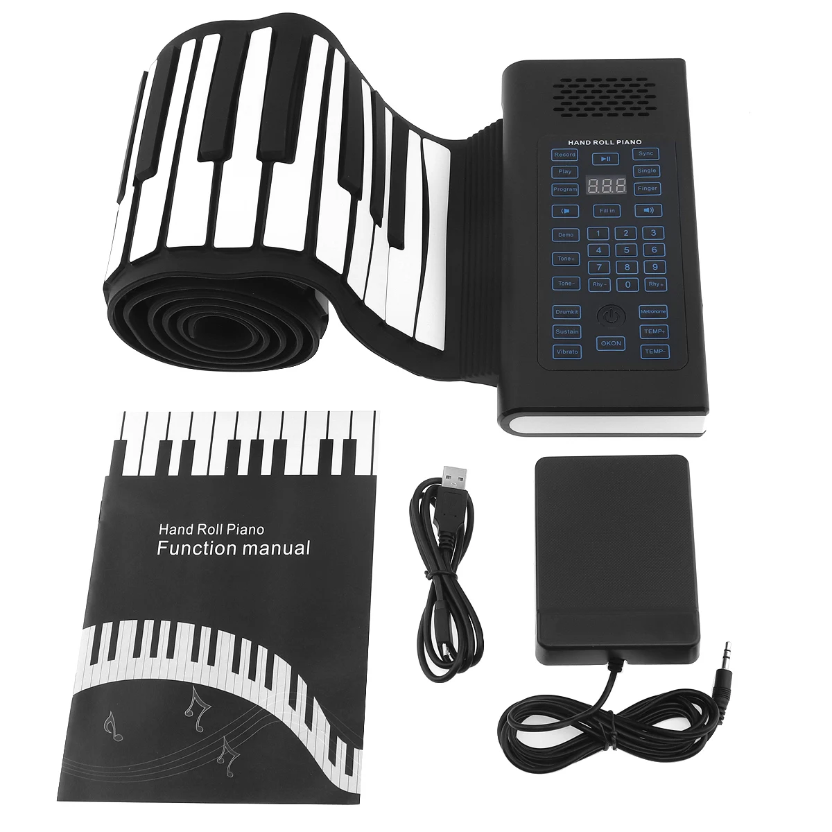 88 клавиш USB MIDI выход закатывается перезаряжаемая силиконовая Электронная Гибкая