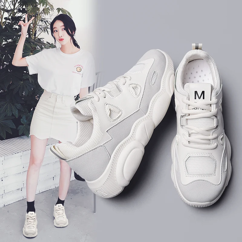 Женская обувь кроссовки с маленьким медведем подошва Новинка 2019 года