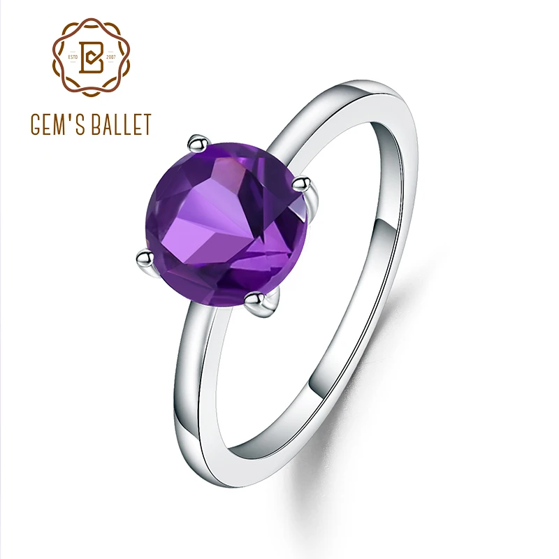 Драгоценный камень балет 2.04Ct натуральное Помолвочное кольцо с аметистом