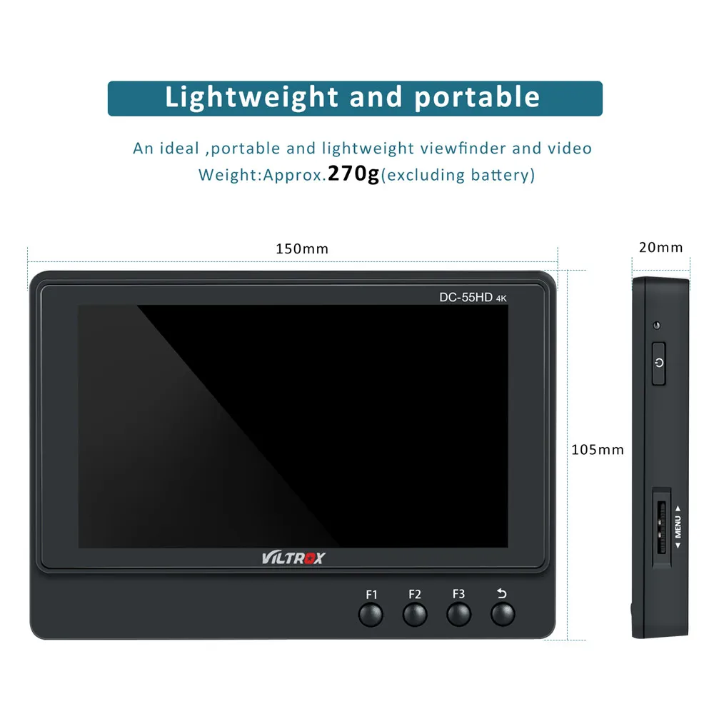 Viltrox DC-55HD 5,5 ''4 K 1920x1080 ips HD ЖК-камера видео монитор Дисплей HDMI AV вход для Canon Nikon SONY DSLR BMPCC 5DIV