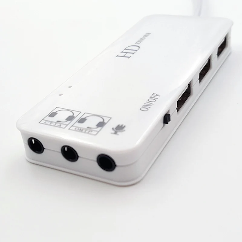 USB 2.0 Splitter 3 ports HUB to 7.1 External Sound card Headphone sound adapter Mic | Компьютеры и офис