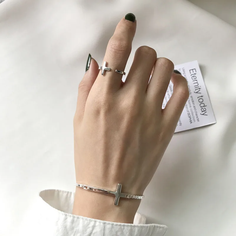 Браслет женский из серебра 925 пробы с крестом|bracelet fashion|fashion braceletaccessories bracelet |