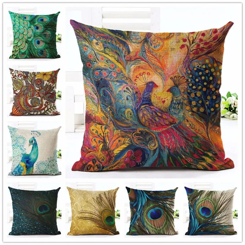 Лидер продаж модный стиль красивый стул с павлином декоративная подушка для