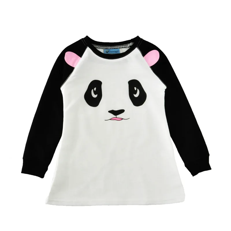 Новинка 2017 модные платья для маленьких девочек с изображением панды и мышки