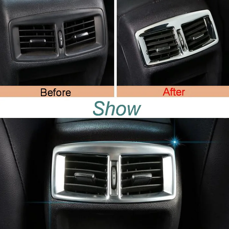 

1 Pcs DIY Car Styling ABS Mirror /Matt Rear seat air vent Light sticker Cover Case Stickers for Peugeot 3008 2013-15 Accessories