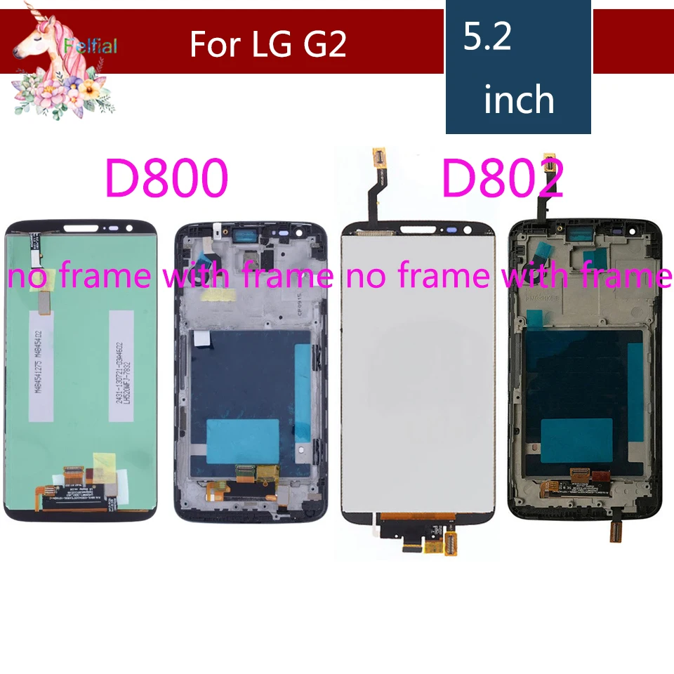 5 2 ''для LG G2 ЖК-дисплей с сенсорным экраном для ЖК-сборка в комплекте D800 D801 D802
