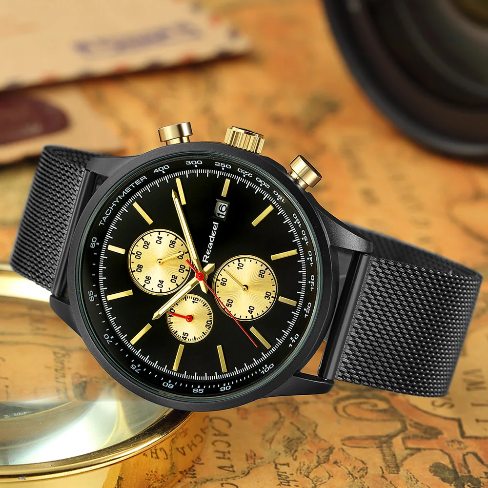 Часы наручные мужские кварцевые аналоговые роскошные спортивные