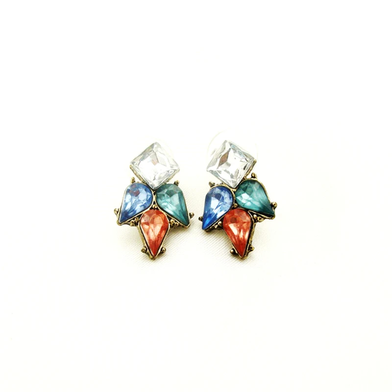 Женские винтажные серьги гвоздики со стразами|brand stud earrings|stud earringsrhinestone earrings |