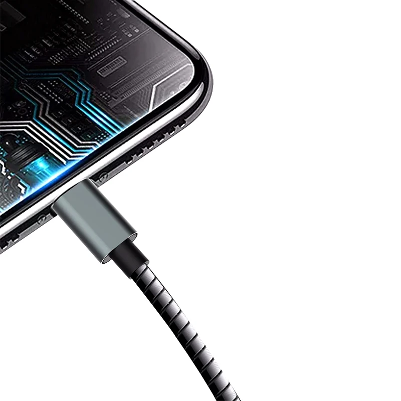Металлическая пружина Micro USB синхронизации данных зарядное устройство для iPhone X Max 6 6s 7 plus 8 plus Дата-кабель для зарядки Выдвижной кабель USB2.0