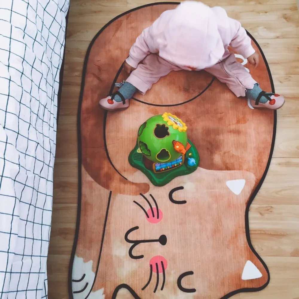 Kawaii ручная работа 3D кошачий дизайн коврик Противоскользящий для пола моющийся
