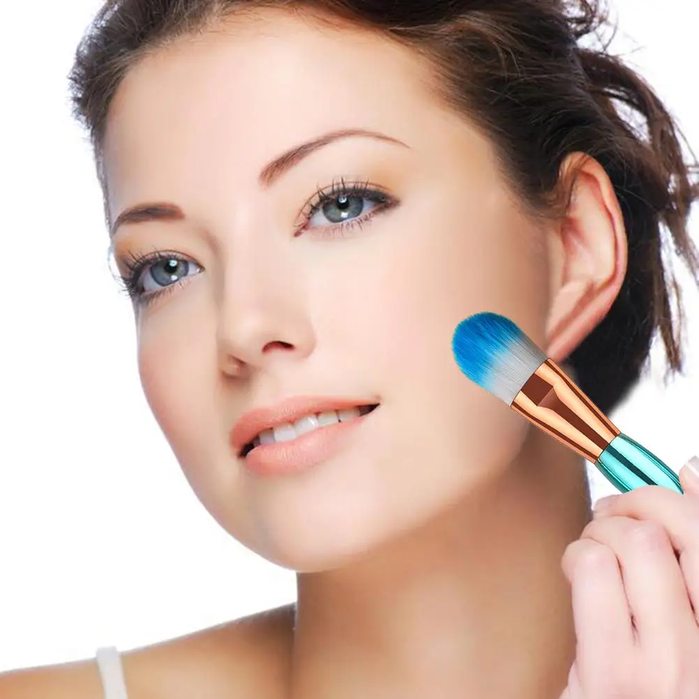 1PC Face Makeup Brushes Set Powder Foundation Single Fish Hook Green Gradient Small Fan Make-up Brush Tool Drop Shipping 40 | Красота и
