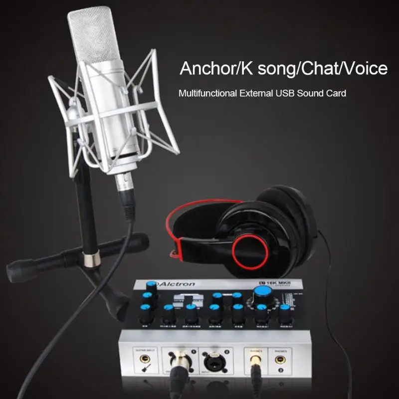 Alctron U16K MKII USB аудио запись интерфейс Внешняя USB звуковая карта onvert компьютер в студии запись решение