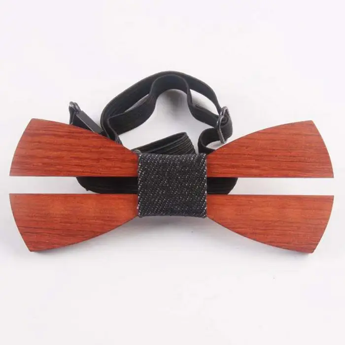 Men Handmade Wooden Bow Tie with Adjustable Strap for Anniversary Birthday Wedding TT@88