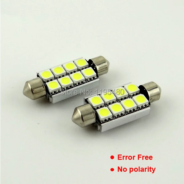 10pcs Supe quality No polarity C5W 41mm 42mm 8smd 211-2 212-2 214-2 6451 6411 canbus festoon led Interior dome map Light | Автомобили и