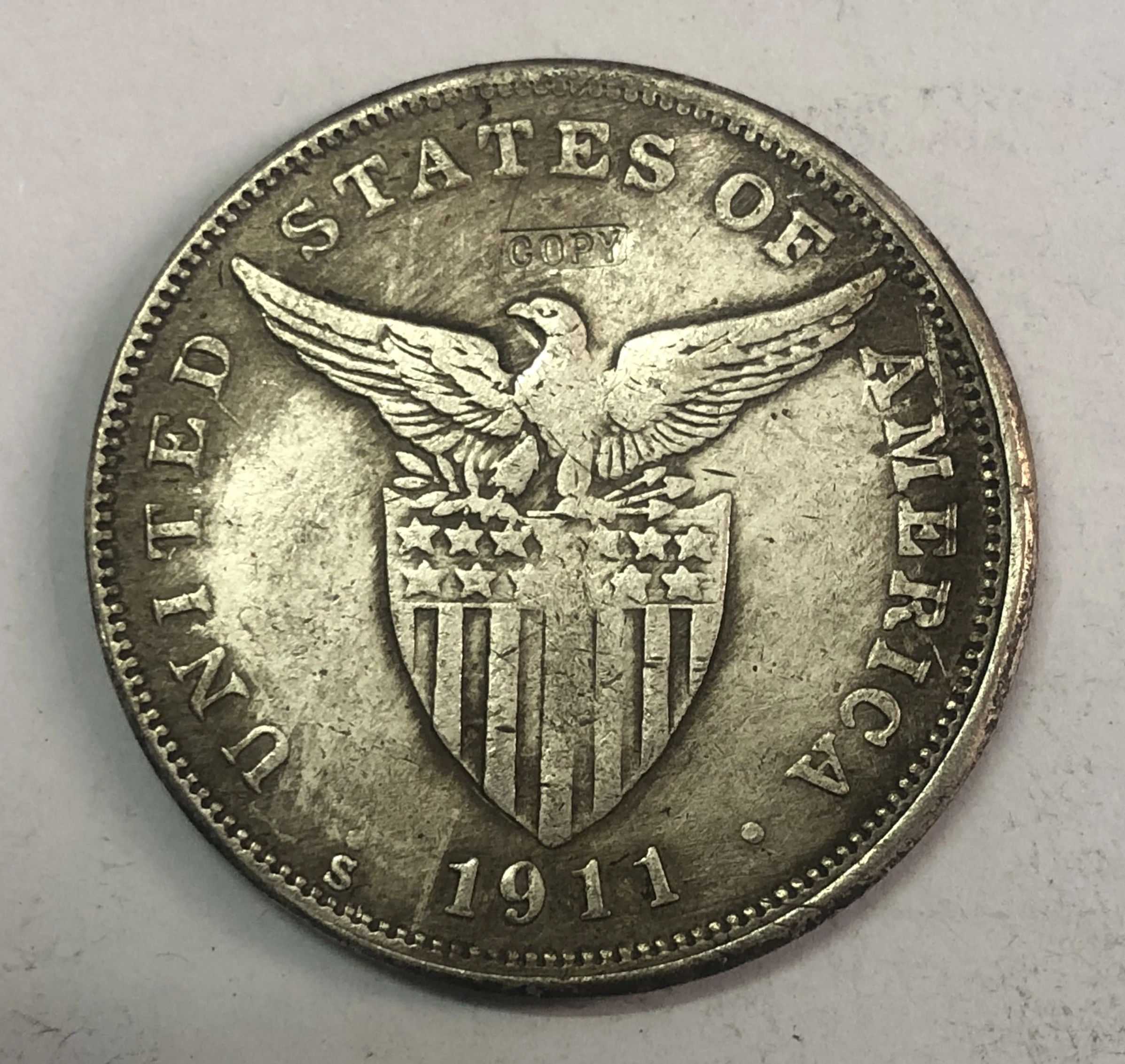 1911 Филиппины 1 песо управление США|Безвалютные монеты| |