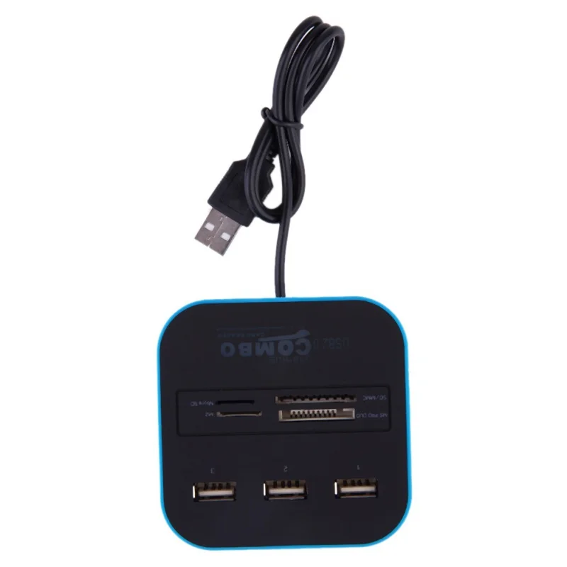 3 Порты и разъёмы USB кардридер многопортовый usb-адаптер комбо для портативных ПК Поддержка микро TF SD M2 MS SDHC MMC карты USB Hub 2,0