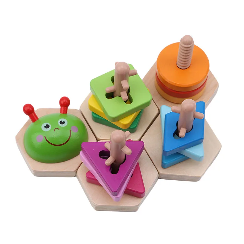 Новый милый детский Деревянный конструктор в форме гусеницы | Игрушки и хобби