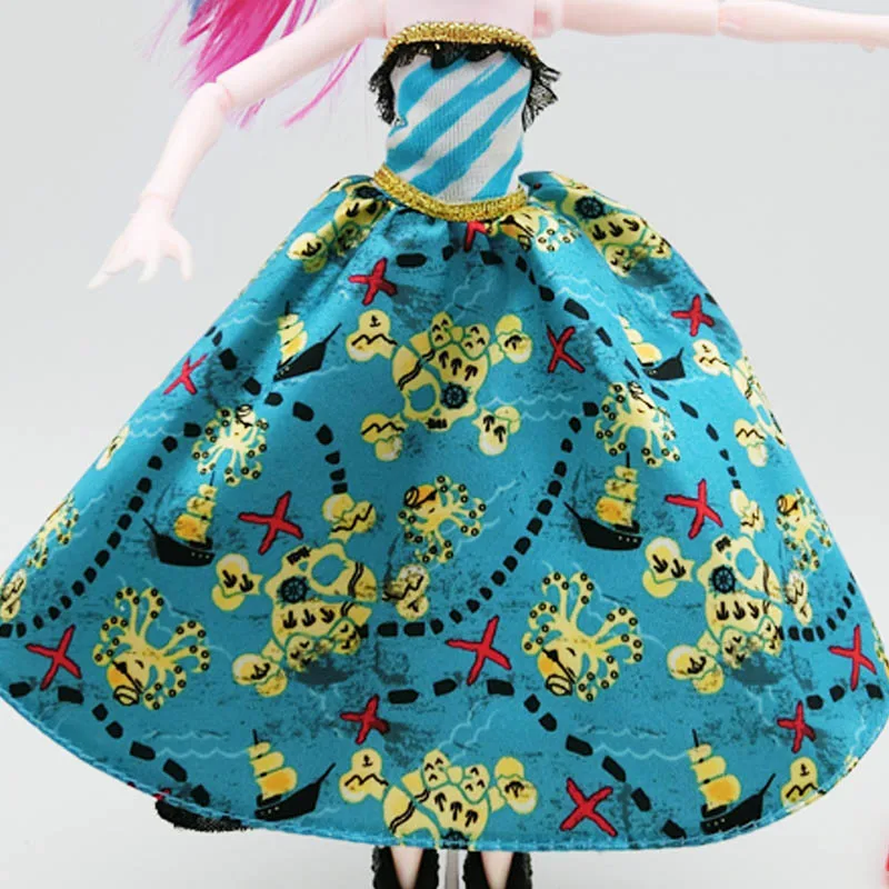 Модная Роскошная Одежда для куклы Monster High, вечерние платья, летние платья, платья для куклы монстр демон - Цвет: blue