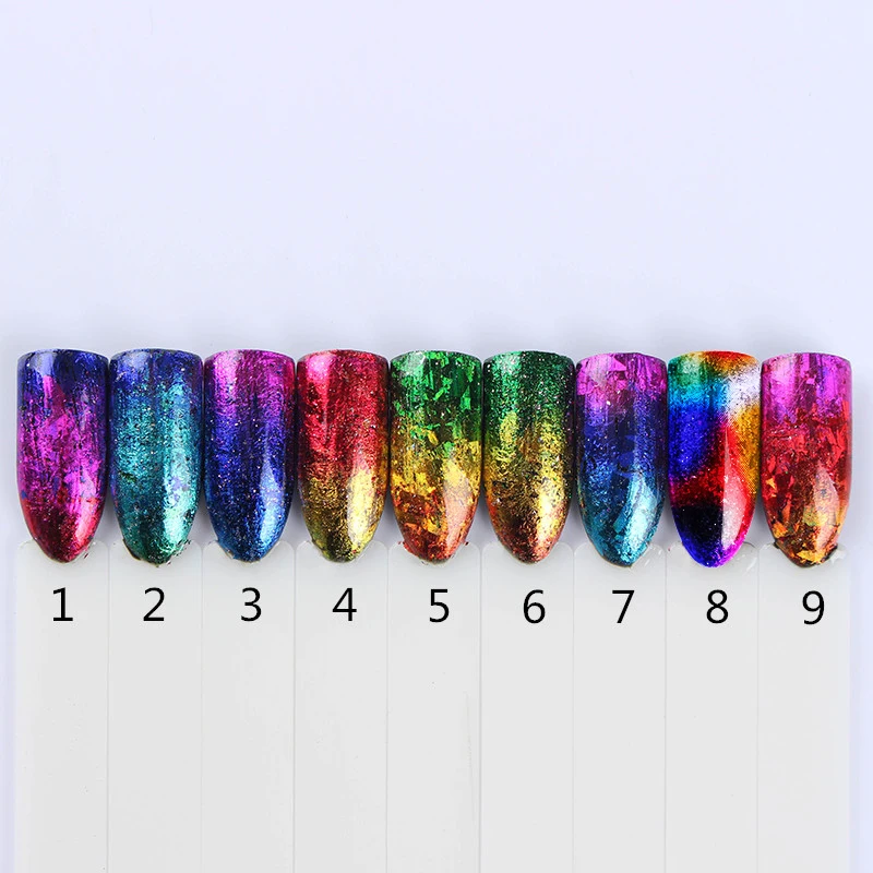 Градиентная блестящая бумага для ногтей в виде неба 9 листов 2 5*20 см наклейка нейл