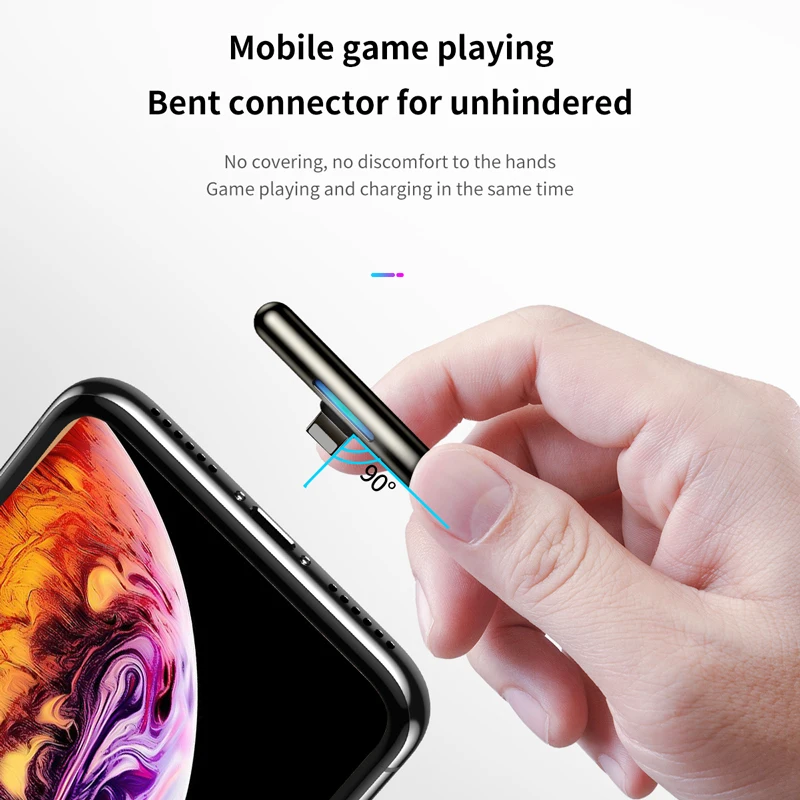 Baseus цветной градиентный светильник USB кабель для iPhone 2.4A Быстрая зарядка кабель зарядного устройства для iPhone Xs Max Xr X 8 7 6 iPad локоть провода