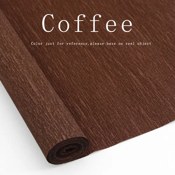 Coffee 50 см* 250 см Дети DIY морщин бумага оберточная бумага украшения оригами цветок Скрапбукинг креп бумага - Цвет: Coffee