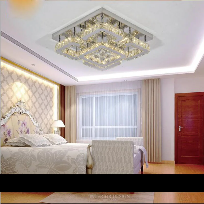 Modern minimalist led crystal ceiling lamp rectangular creative living room bedroom lamps modern line cutting lighting LED | Лампы и