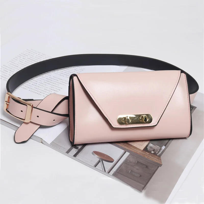 pink Mihaivina Женская поясная сумка кожаная поясная черная Роскошная поясная сумка модная Женская поясная сумка для телефона сумка на плечо хип-хоп - Цвет: pink
