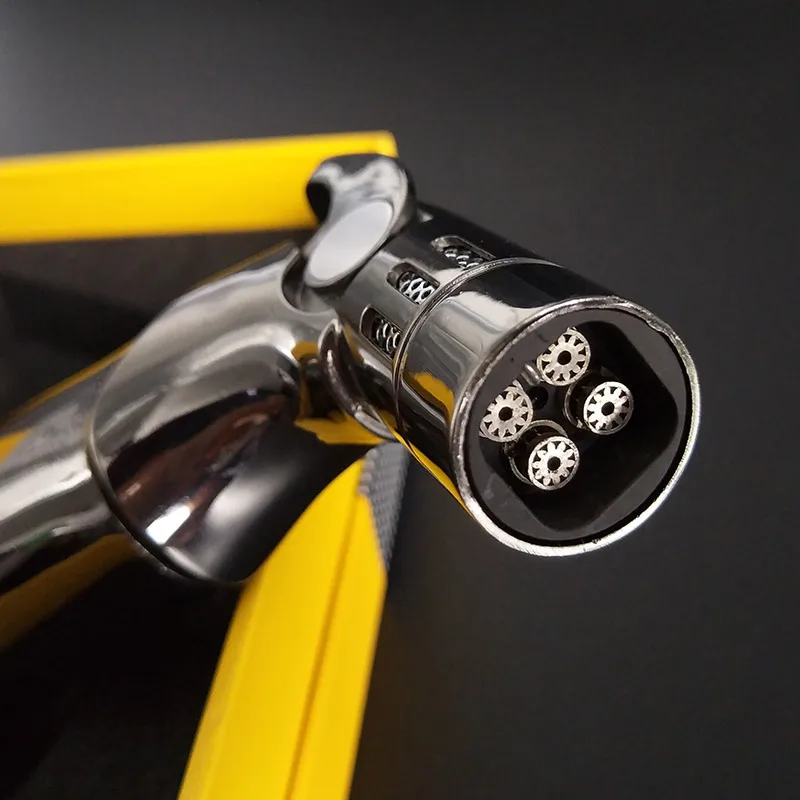 Металлическая зажигалка COHIBA с 4 горелками ветрозащитная Зажигалка для сигар