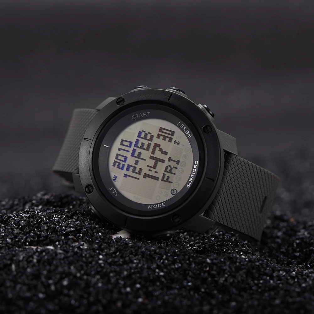 SUNROAD FR1004 Мужские Цифровые спортивные часы World Time хронограф наручные часы|wristwatch