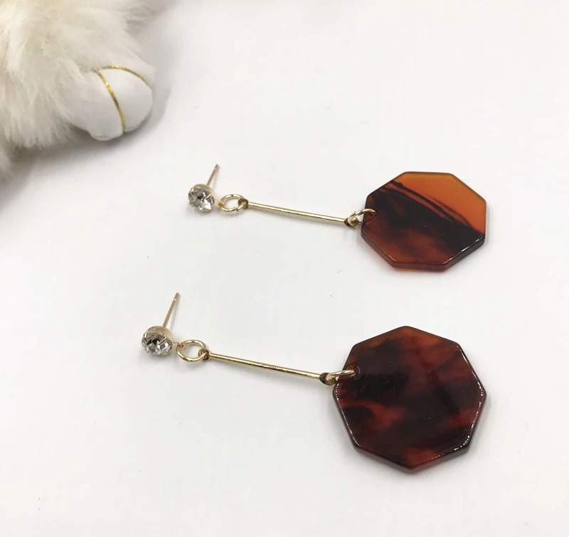 Длинные Серьги Imitatedamber Цвет Падения Rhinestone Висячие Модные Женщины Ювелирные