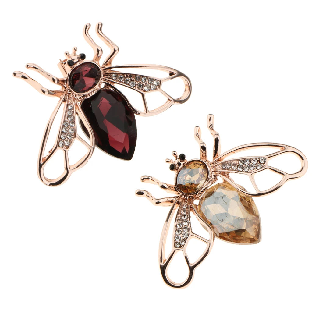 2 шт. женские броши в виде пчелы с кристаллами и стразами Ретро стиль брошь