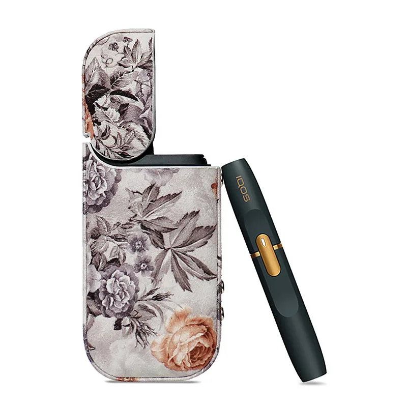 Чехол JINXINGCHENG для IQOS 2,4 Plus, чехол для IQOS, кожаный чехол, защитный чехол с цветочным рисунком - Цвет: 08white
