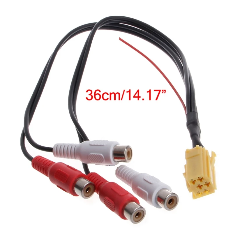 Мини 6 контактный ISO адаптер Aux Line Out 4 chinch кабель RCA разъем для VW Seat Skoda Blaupunkt VDO Audi