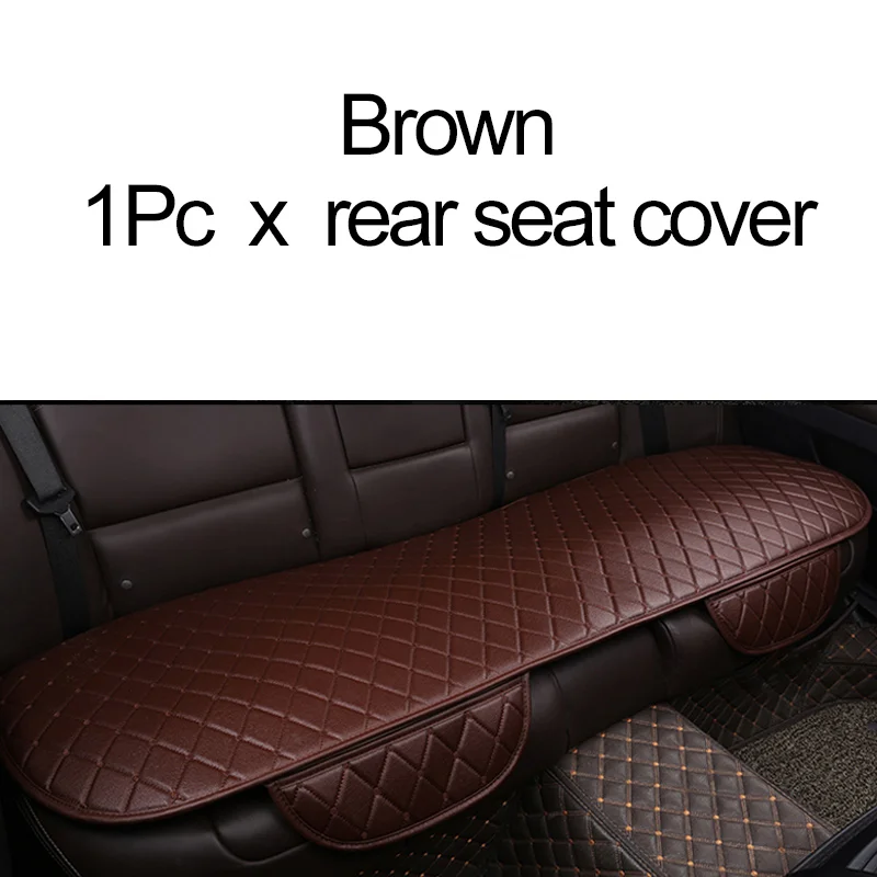 1Pc Rear Brown Автомобильные аксессуары, полиуретановые чехлы для автомобильных сидений, набор универсальных чехлов для автомобильных сидений из искусственной кожи, автомобильные чехлы для стульев, Защитные подушки для передних и задних сидений - Название цвета: 1Pc Rear Brown