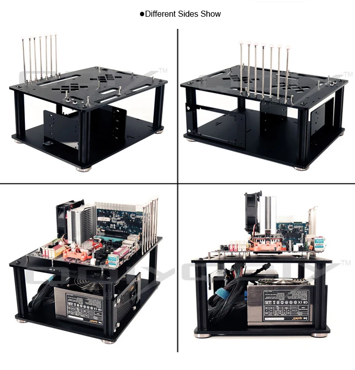 QDIY PC-D008L PMMA материнская плата EATX акриловый Голый Чехол для компьютера