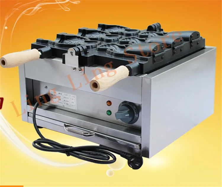 110V 220V антипригарная Коммерческая электрическая мороженое глубокий тайяки рот рыбы вафельница 3 шт. машина вафли Бейкер для мороженого