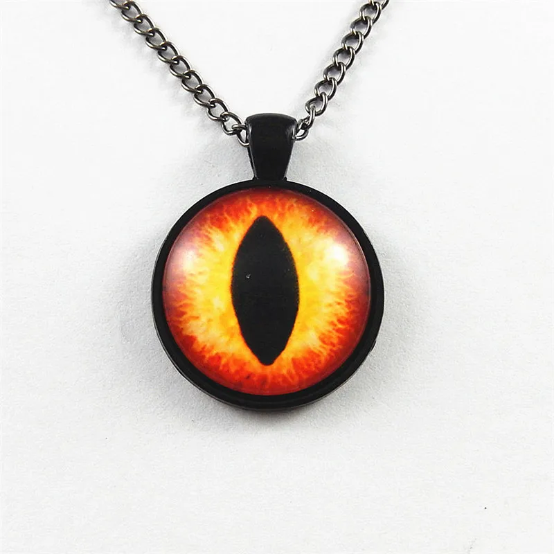 Jewelry Necklace Long Chain Latest Private Design Dragon Eyes Pendant 25mm Gem Bezel Covered Lady Handmade Natural | Украшения и