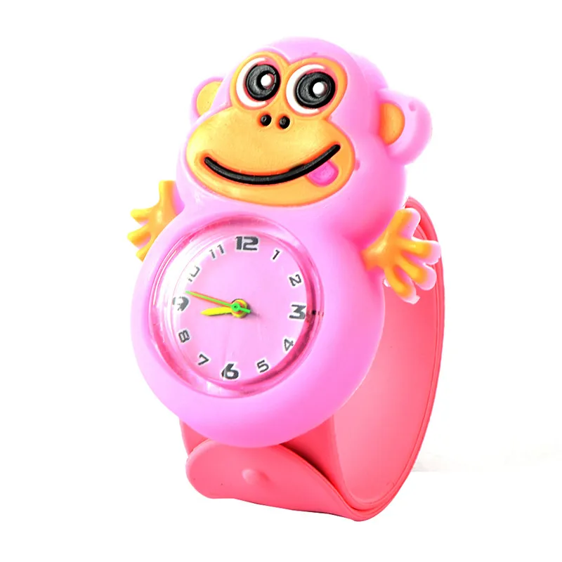 Милые детские часы с мультипликационным рисунком животных обезьяны Мягкие