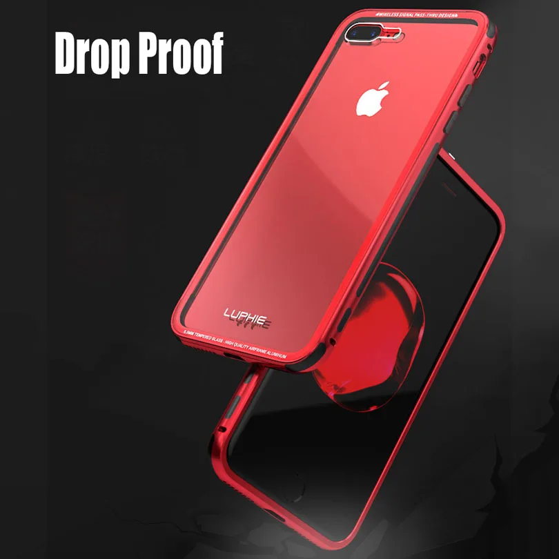 Чехол для IPhone 7 8 плюс роскошный оригинальный Luphie Алюминий металлический каркас + 9